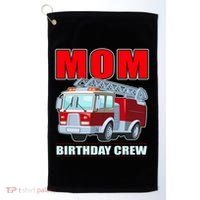 Cute Funny Mom Birthday Crew Firetruck Golf Towel thumb 0