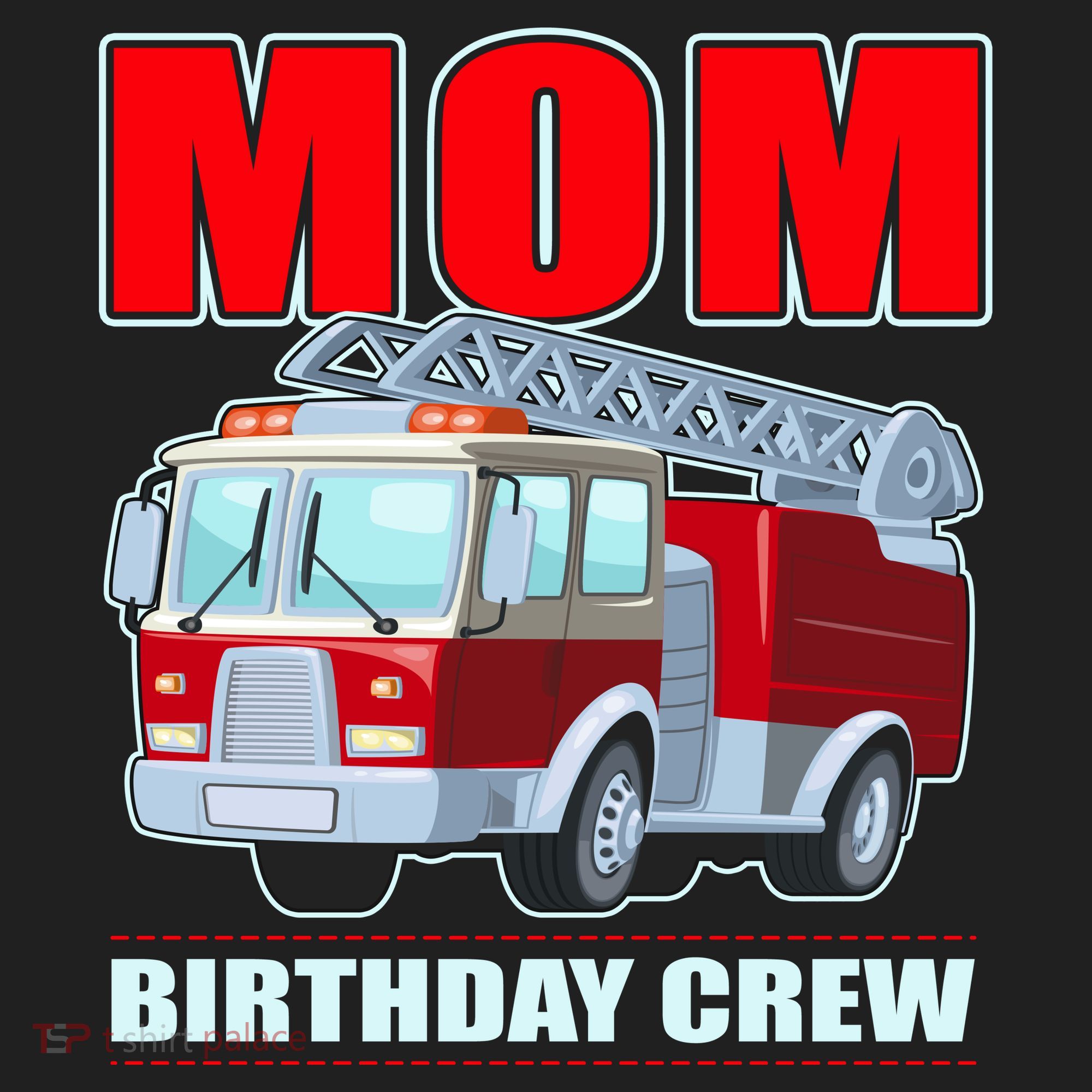 Cute Funny Mom Birthday Crew Firetruck Golf Towel