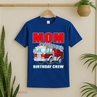 Cute Funny Mom Birthday Crew Firetruck T-Shirt thumb 2