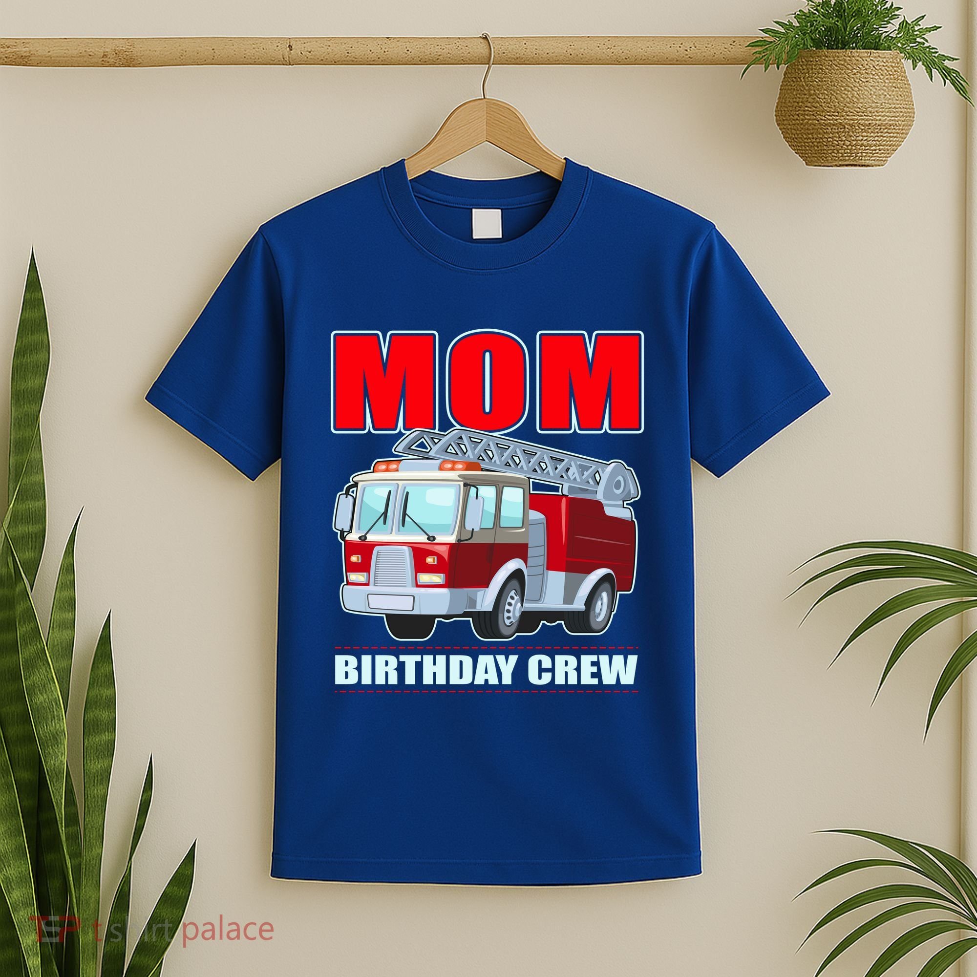 Cute Funny Mom Birthday Crew Firetruck T-Shirt