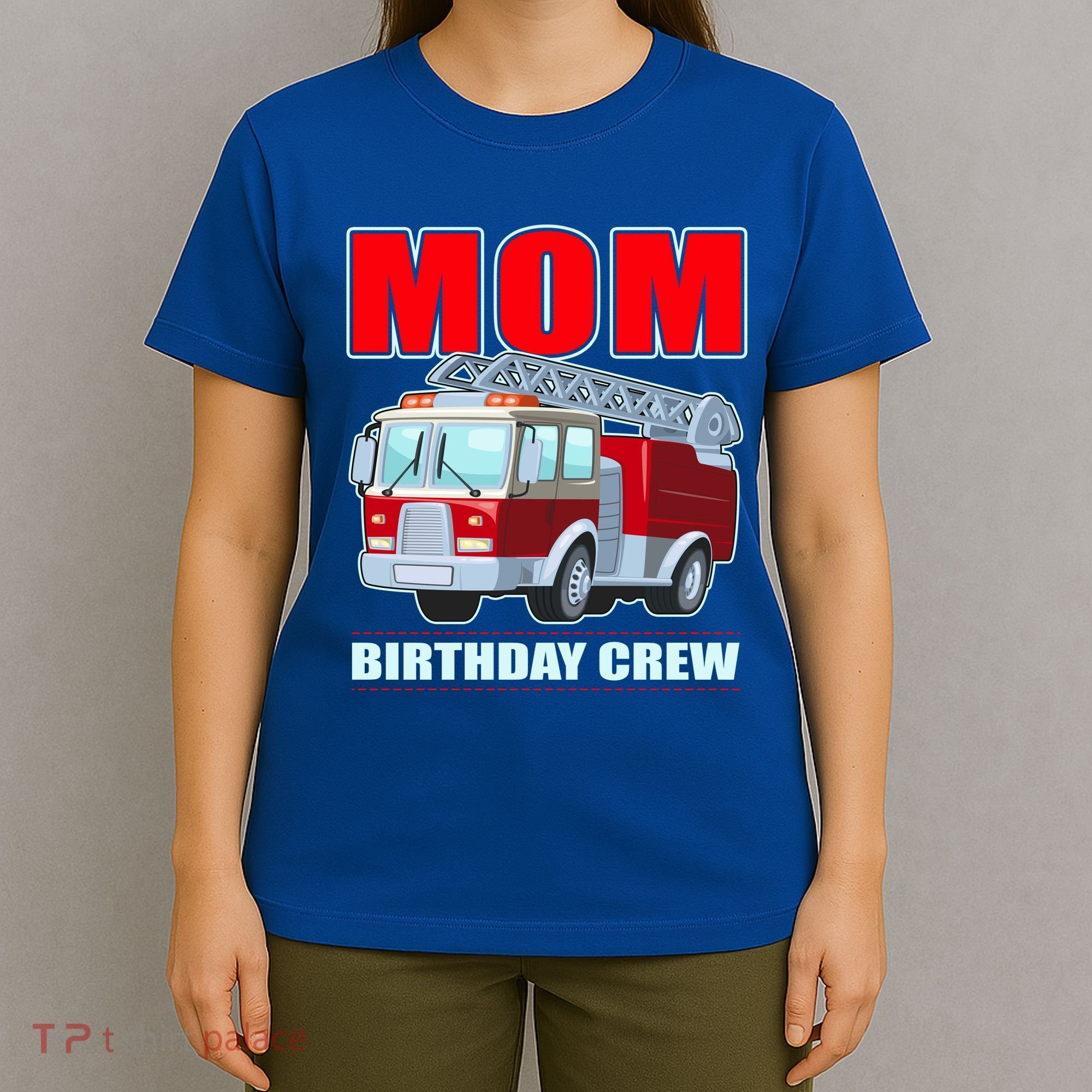 Cute Funny Mom Birthday Crew Firetruck T-Shirt