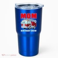 Cute Funny Mom Birthday Crew Firetruck Tumbler thumb 0