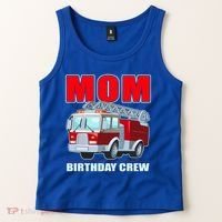 Cute Funny Mom Birthday Crew Firetruck Tank Top thumb 2