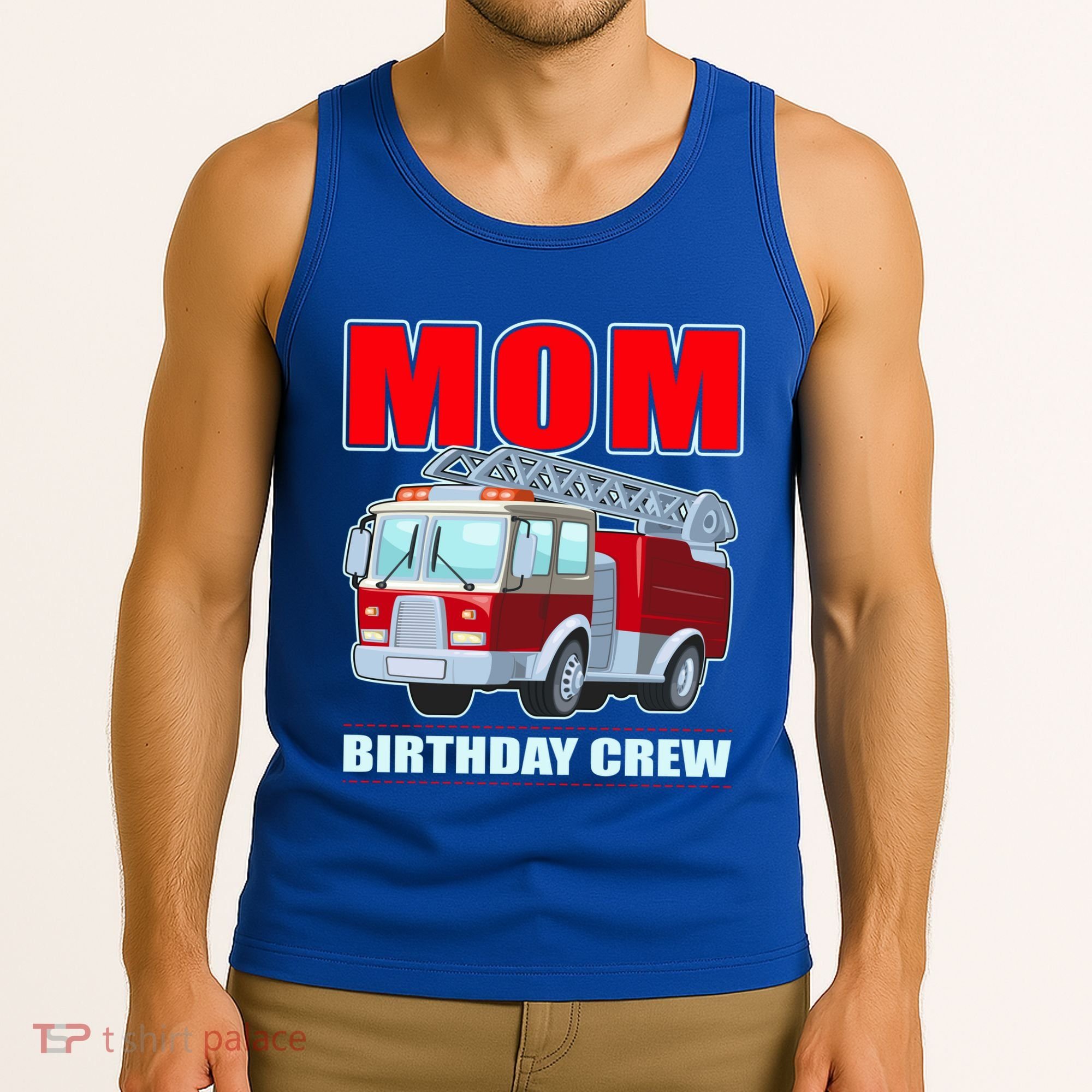 Cute Funny Mom Birthday Crew Firetruck Tank Top