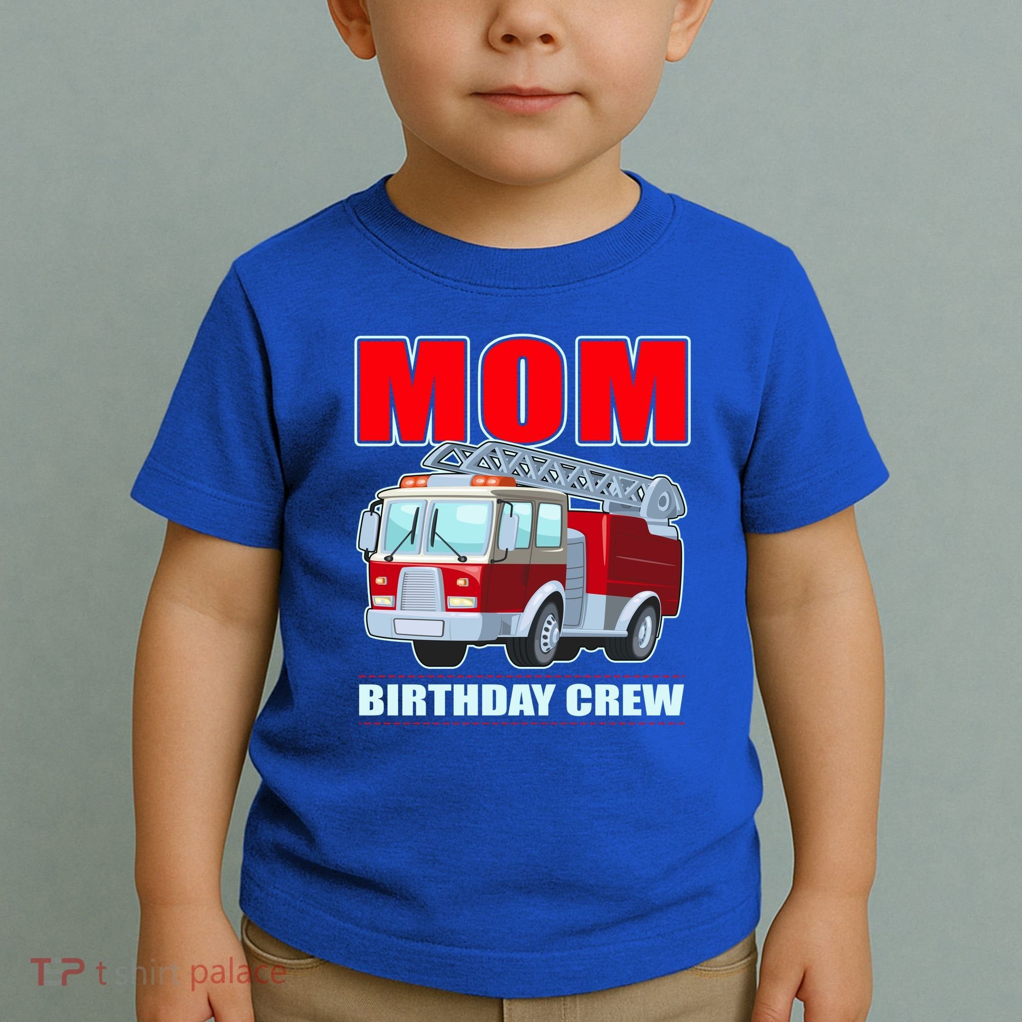 Cute Funny Mom Birthday Crew Firetruck Toddler T-Shirt