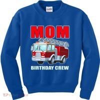 Cute Funny Mom Birthday Crew Firetruck Kids Sweatshirt thumb 0