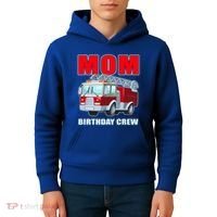 Cute Funny Mom Birthday Crew Firetruck Kids Hoodie thumb 4