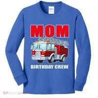 Cute Funny Mom Birthday Crew Firetruck Kids Long Sleeve Shirt thumb 0