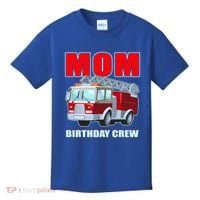 Cute Funny Mom Birthday Crew Firetruck Kids T-Shirt thumb 0