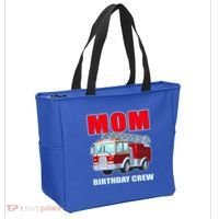 Cute Funny Mom Birthday Crew Firetruck Tote Bag thumb 2