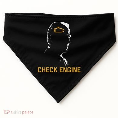Cute Funny Meme Biden Check Engine Light Anti Biden USA-Made Doggie Bandana