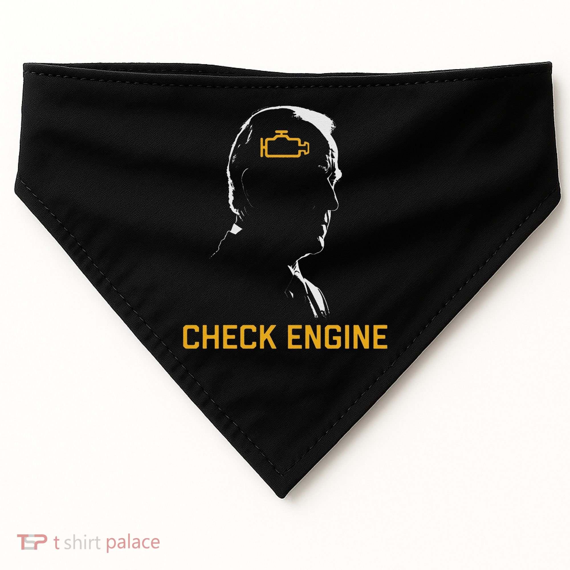Cute Funny Meme Biden Check Engine Light Anti Biden USA-Made Doggie Bandana