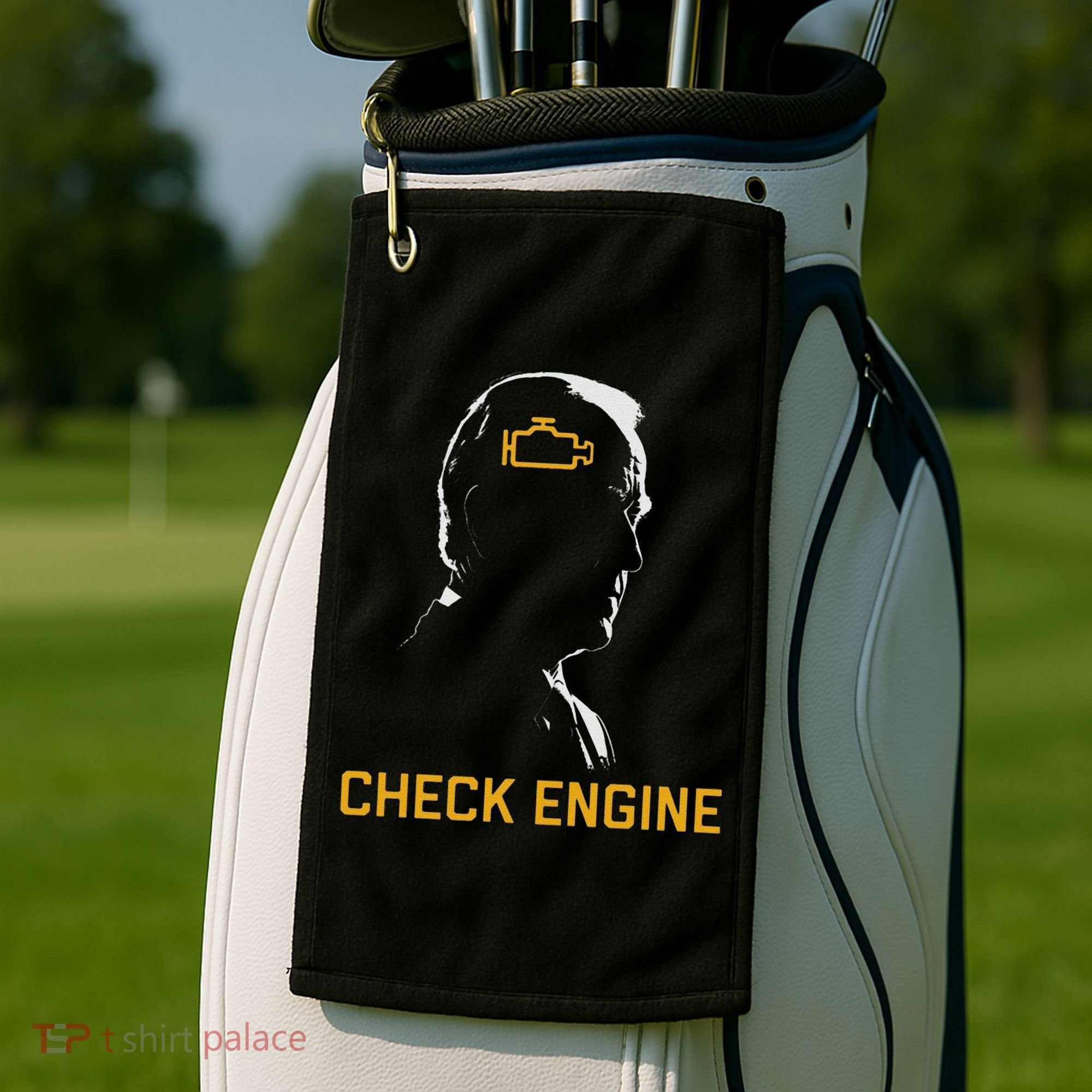 Cute Funny Meme Biden Check Engine Light Anti Biden Golf Towel