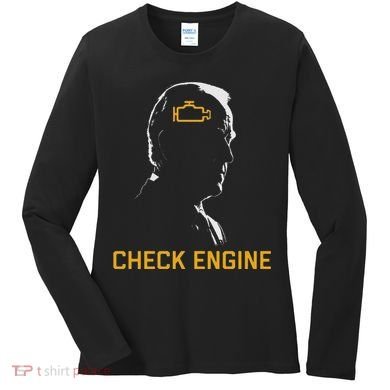 Cute Funny Meme Biden Check Engine Light Anti Biden Women's Long Sleeve Shirt