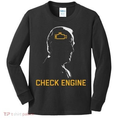 Cute Funny Meme Biden Check Engine Light Anti Biden Kids Long Sleeve Shirt