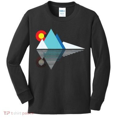 Colorado Flag Mountain Kids Long Sleeve Shirt