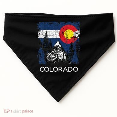 Colorado Flag Mountain USA-Made Doggie Bandana