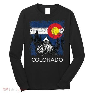 Colorado Flag Mountain Long Sleeve Shirt