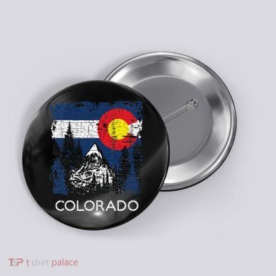Colorado Flag Mountain Button