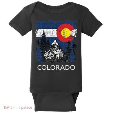 Colorado Flag Mountain Baby Bodysuit
