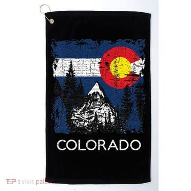 Colorado Flag Mountain Golf Towel