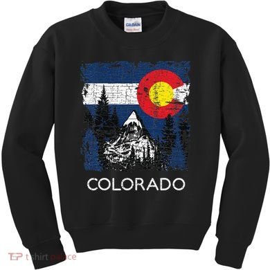 Colorado Flag Mountain Kids Sweatshirt