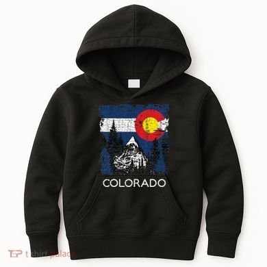 Colorado Flag Mountain Kids Hoodie