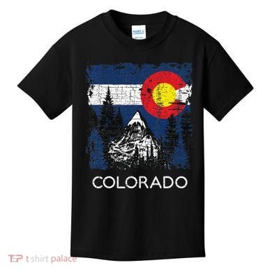 Colorado Flag Mountain Kids T-Shirt