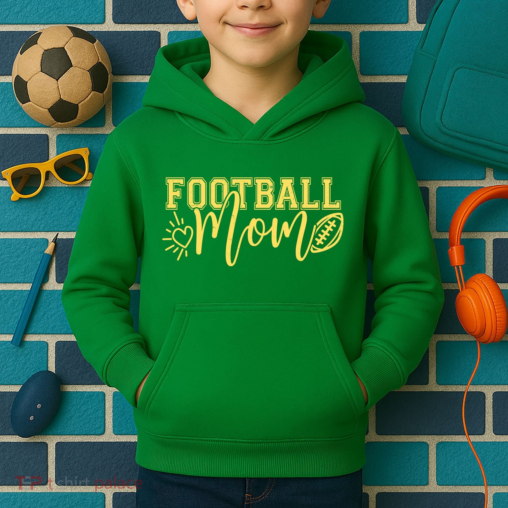 Cute Football Mom Kids Hoodie