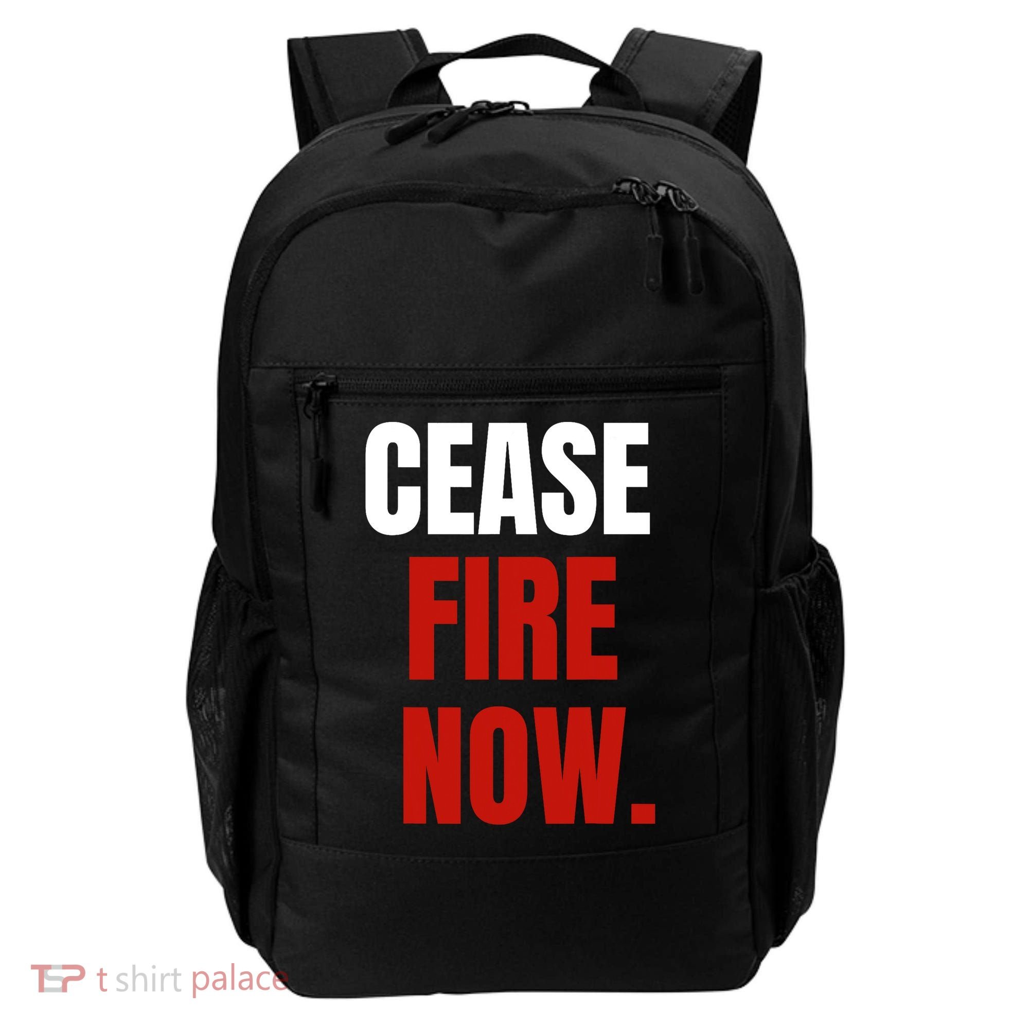 Cease Fire Now. Backpack
