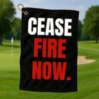 Cease Fire Now. Golf Towel thumb 1