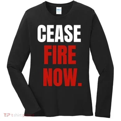 Cease Fire Now. Women's Long Sleeve Shirt