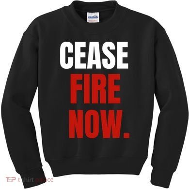 Cease Fire Now. Kids Sweatshirt