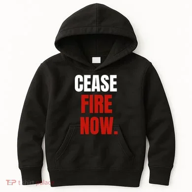 Cease Fire Now. Kids Hoodie