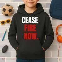 Cease Fire Now. Kids Hoodie thumb 2