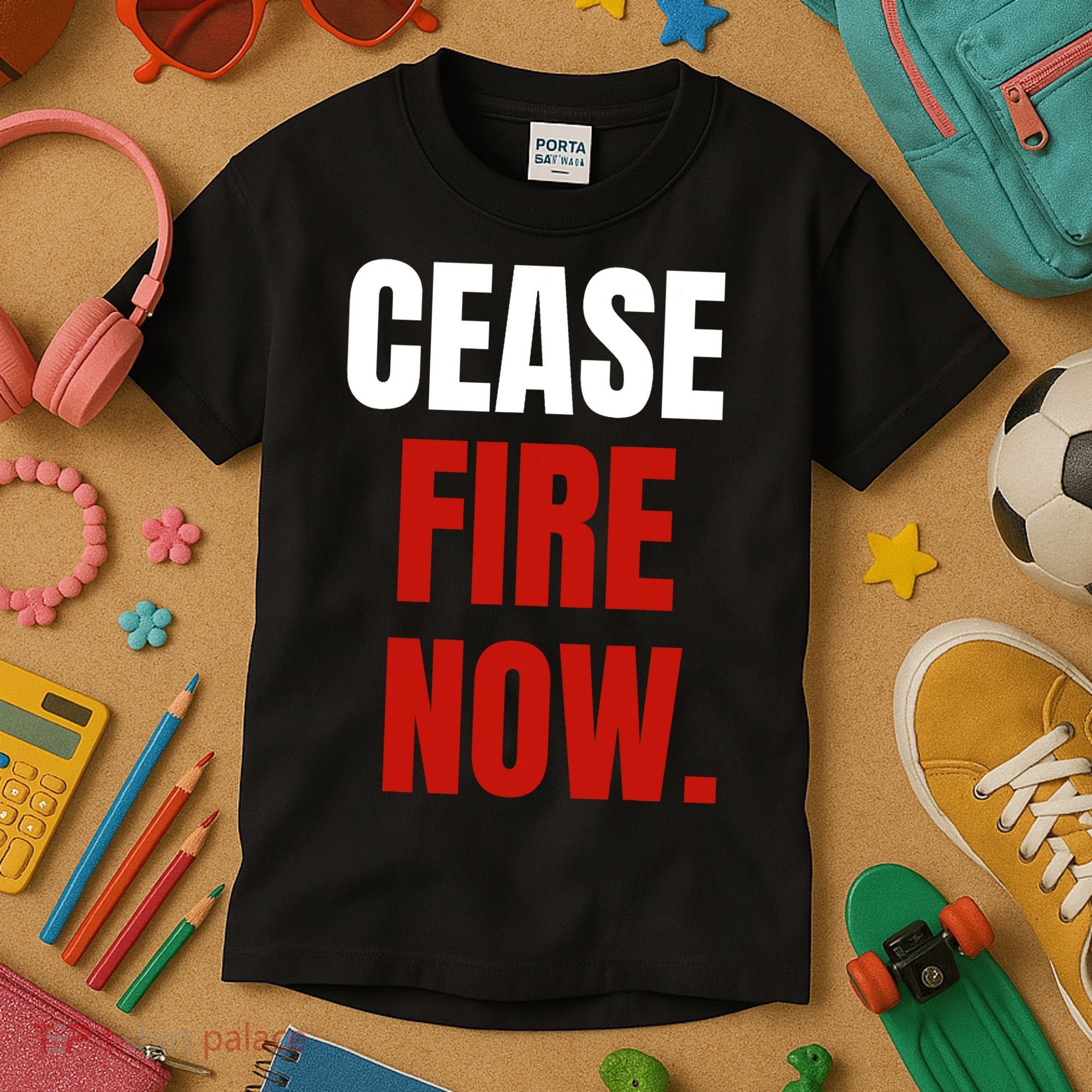 Cease Fire Now. Kids T-Shirt