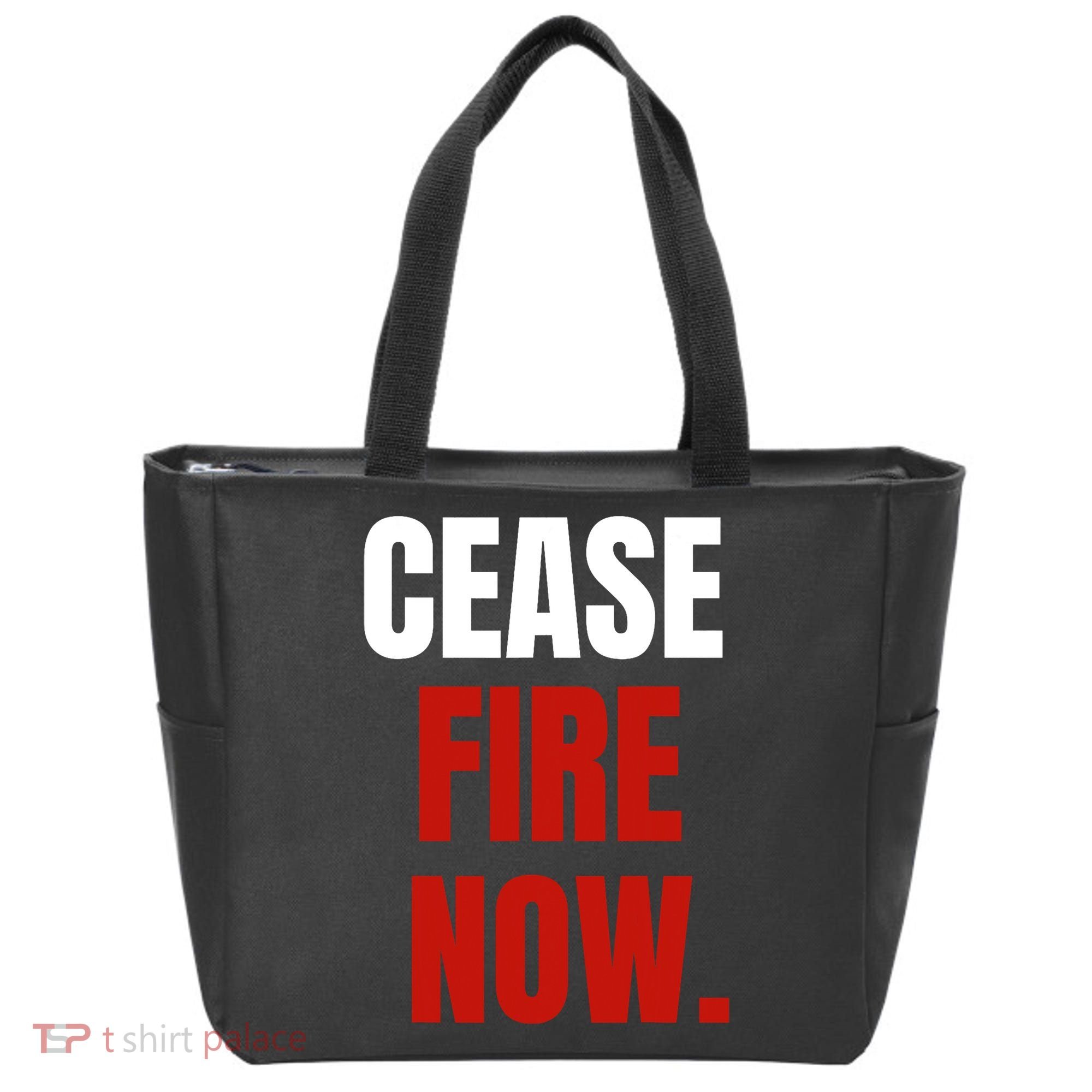 Cease Fire Now. Tote Bag
