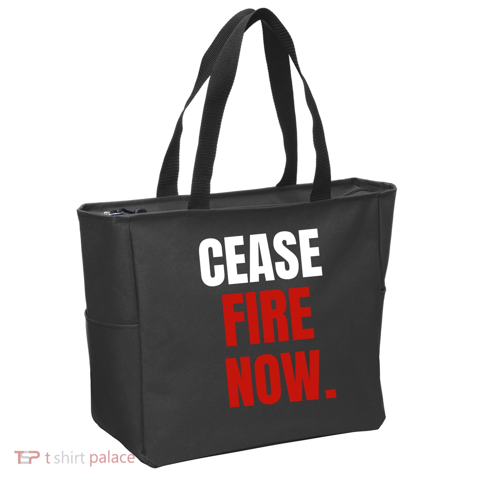 Cease Fire Now. Tote Bag