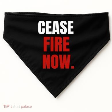 Cease fire Now. USA-Made Doggie Bandana