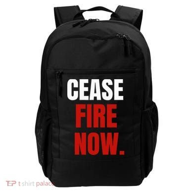 Cease fire Now. Backpack