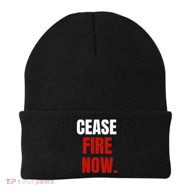 Cease fire Now. Beanie