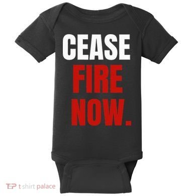 Cease fire Now. Baby Bodysuit