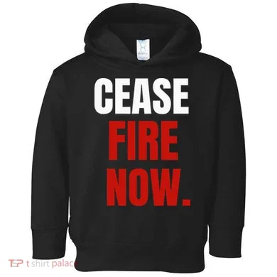 Cease fire Now. Toddler Hoodie