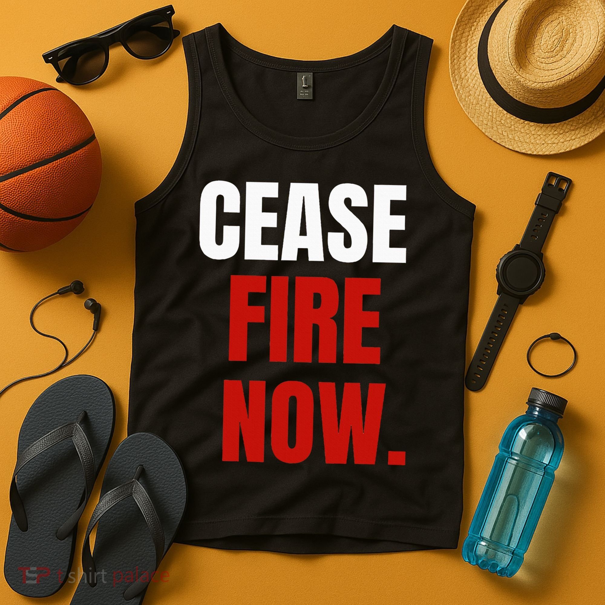 Cease fire Now. Tank Top