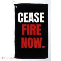 Cease fire Now. Golf Towel thumb 0