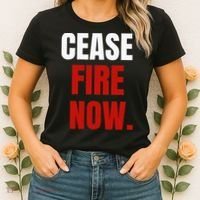 Cease fire Now. Women's T-Shirt thumb 2