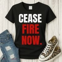 Cease fire Now. Women's T-Shirt thumb 3