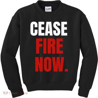 Cease fire Now. Kids Sweatshirt