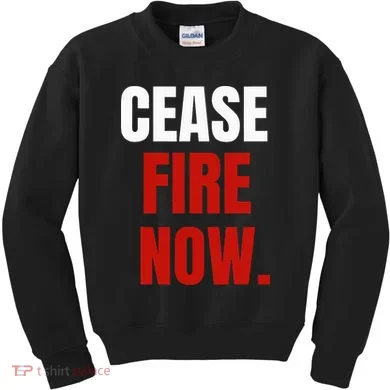 Cease fire Now. Kids Sweatshirt