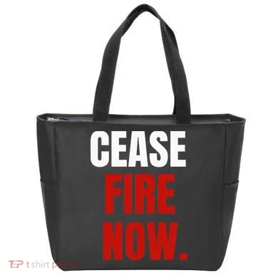 Cease fire Now. Tote Bag